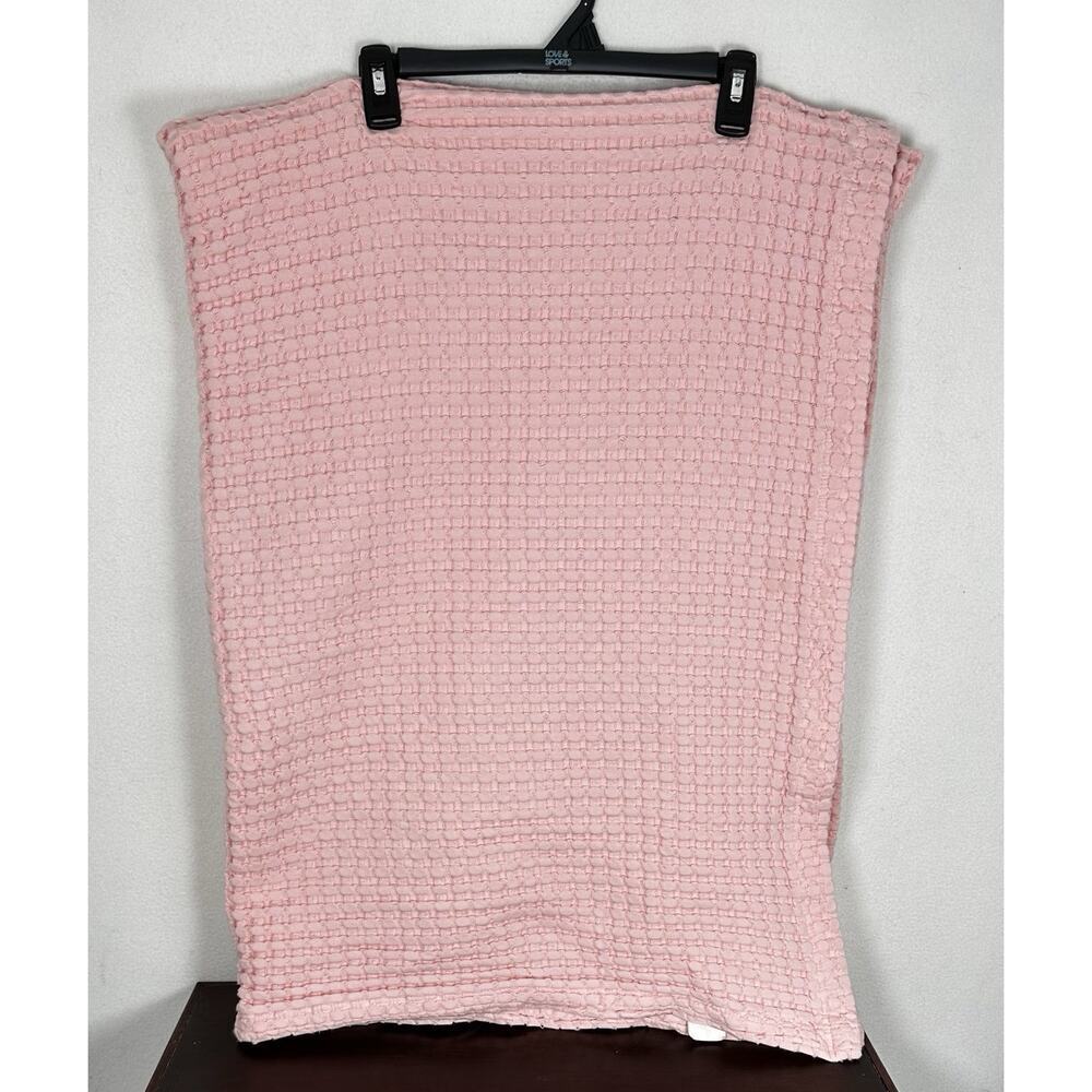 Soft Utopia 100% COTTON Waffle Weave Blanket for Twin/Twin XL Pink EUC 68x96 - Picture 4 of 4